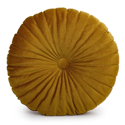 Truu Design Coussin décoratif rond en faux velours