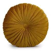Truu Design Coussin décoratif rond en faux velours