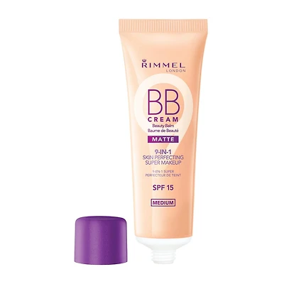 Rimmel BB Cream Matte, minimises the appearance of pores, mattifies & controls shine, for an all-day coverage, 100% Cruelty-Free, Skin perfecting makeup