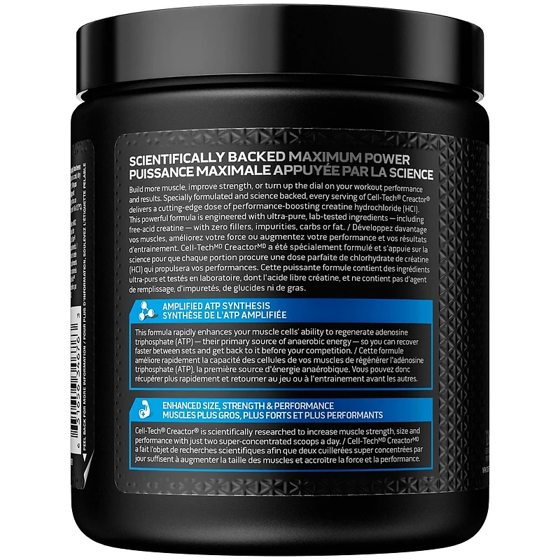 Muscletech Creatine Powder, Cell-Tech Creactor Creatine HCl, Post Workout Muscle Builder for Men and Women, Creatine HCl plus Free-Acid Creatine, Creatine Supplements, Icy Rocket Freeze (120 Servings), 750mg of Creatine