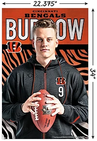 NFL Cincinnati Bengals - Joe Burrow Pose 20 Wall Poster, 14.725" x 22.375" Framed