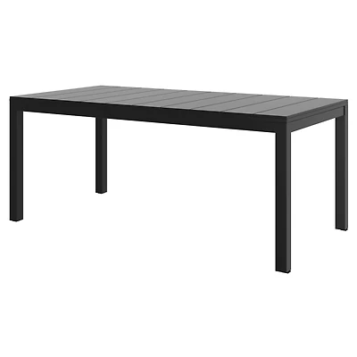 Mainstays Cobble Hill Steel Outdoor Extendable Dining Table, Black