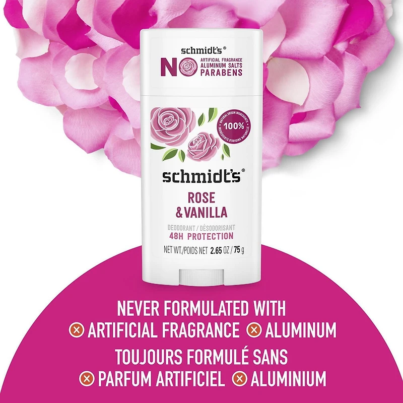 Désodorisant d'Origine Naturelle Schmidt's rose & vanilla