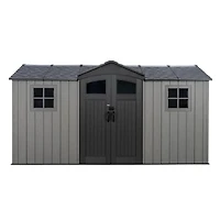 Abri de rangement extérieur Lifetime 14,5 pieds x 7 pieds avec entrée latérale - Abri durable et résistant aux intempéries pour jardin, outils et équipement