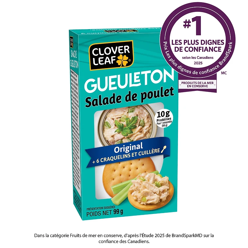 Ensemble de collation au poulet Original de Clover Leaf 99g