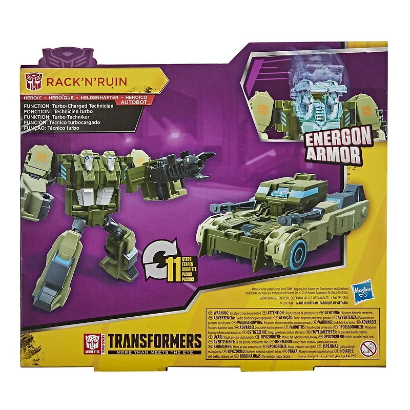 Transformers Cyberverse, figurine RACK'N'RUIN 17 cm classe Ultra, se combine à l'armure energon pour de la surpuissance