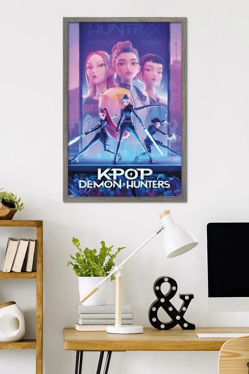 Netflix KPop Demon Hunters (2025) - One Sheet Wall Poster, 22.375" x 34" Framed