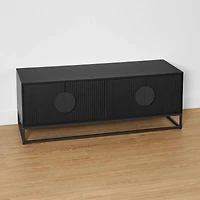 Meuble télé moderne nervuré Anko - Noir