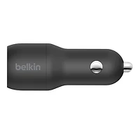 Belkin 24 Watt Dual USB Car Charger - 2 12W USB A Ports with Fast Charging for Apple iPhone 14, 14 Pro, 14 Pro Max, iPhone 13, 13 Pro, 13 Pro Max, Samsung Galaxy, AirPods & More - USB-C Charger, 24W Car Charger