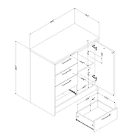 South Shore Myro Îlot de cuisine compact avec rangement