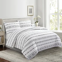 Marina Decoration Ultra Soft Silky Zipper Rich Printed Rayon from Bamboo All Season Duvet Cover Set with Pillowcases, Simplify Modern Geometric Pattern