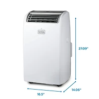 Climatiseur portatif BLACK+DECKER, 8 150 BTU SACC/CEC (12 000 BTU ASHRAE 128) pour pièces jusqu'à 550 pi², blanc