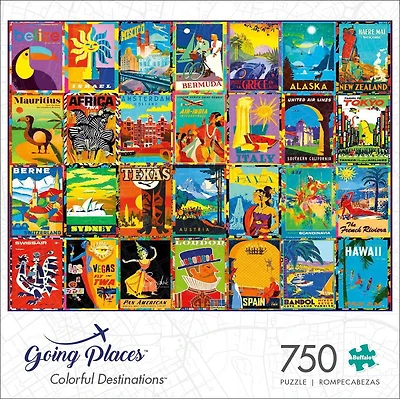 Buffalo Games Le puzzle Going Places Colorful Destinations en 750 pièces