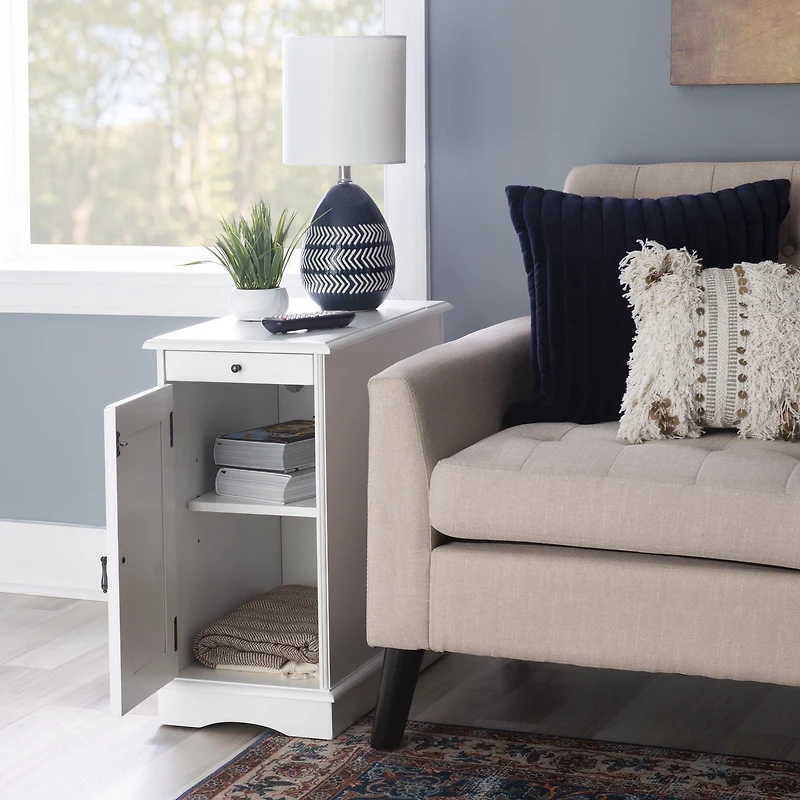 Table d'appoint Ortiz, Blanc