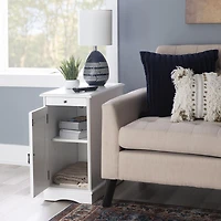 Table d'appoint Ortiz, Blanc