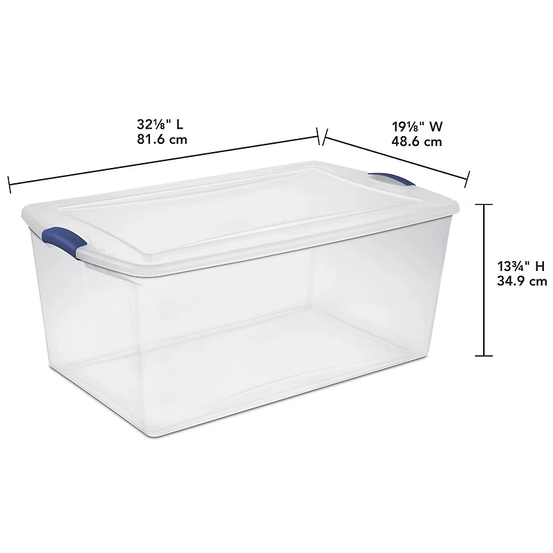 Boîte à verrou de Sterilite de 99.4L- Bleu 99,4L
