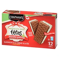 Chapman's Moments des Fêtes sandwich de crème glacée à la menthe poivrée in a Box 12 x 120 ml