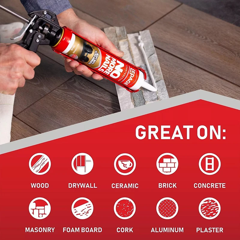 LePage No More Nails Adhésif de Construction Intérieur Ultra Robuste, 266 ml, cartouch