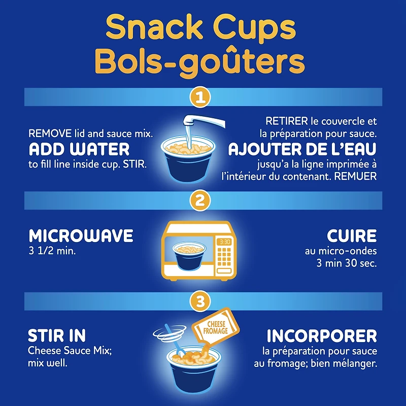Kraft Dinner Original Macaroni & Cheese Snack Cups, 58g, 4 Cups