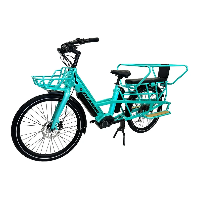 Demon Electric EcoCarrier Vélo cargo électrique - Moteur central de 48V 500W, pneus de 26 pouces, autonomie de 100 km, écran LCD couleur de 3,5 pouces avec capteur de couple pour vélo électrique, batt