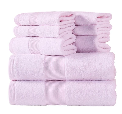 Fabstyles Ensemble de serviettes 8 pièces, serviettes en peluche et absorbantes à usage quotidien, 2 serviettes de bain, 2 essuie-mains et 4 débarbouillettes pour chambre d'amis, salle de bain, articl