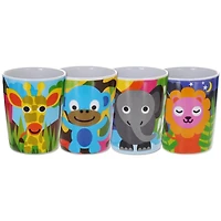 French Bull - Ensemble de 4 tasses pour enfants - Animaux de la jungle