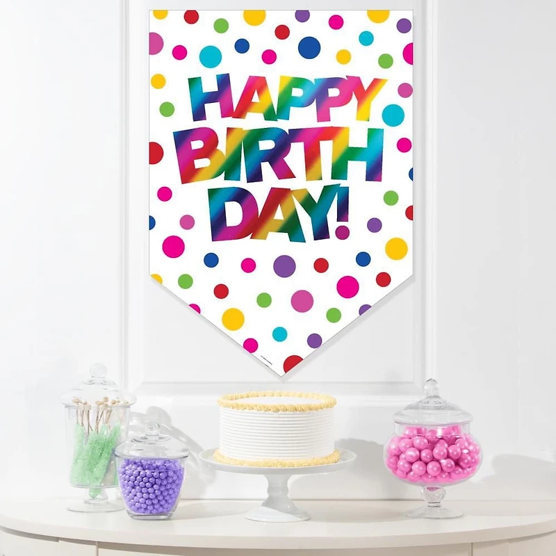 Rainbow Foil Happy Birthday Door Sign