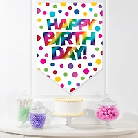 Rainbow Foil Happy Birthday Door Sign