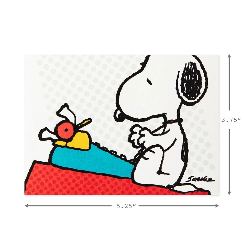 Cartes Peanuts sans texte – Snoopy et sa machine à écrire – Hallmark (10 cartes et enveloppes)