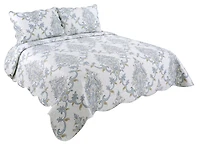 Marina Decoration Rich Printed Stitching Coverlet Bedspread Ultra Soft Bedding Summer Quilt Set with Quilted Sham, Classic Blue Yellow Paisley Pattern