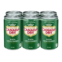 Canada Dry® Ginger Ale 222 mL Mini-Cans, 6 Pack, 6 x 222 mL