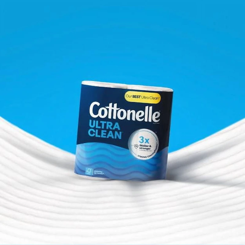 Papier hygiénique Cottonelle Ultra Clean,12 méga rouleaux, 284 feuilles par rouleau