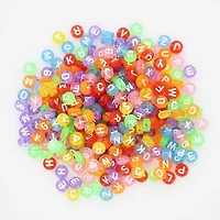 TINY HANDS Alphabet Round Beads, Clear, 300 pcs, 6mm (0.23in), Age 6+, Kids, Crafts