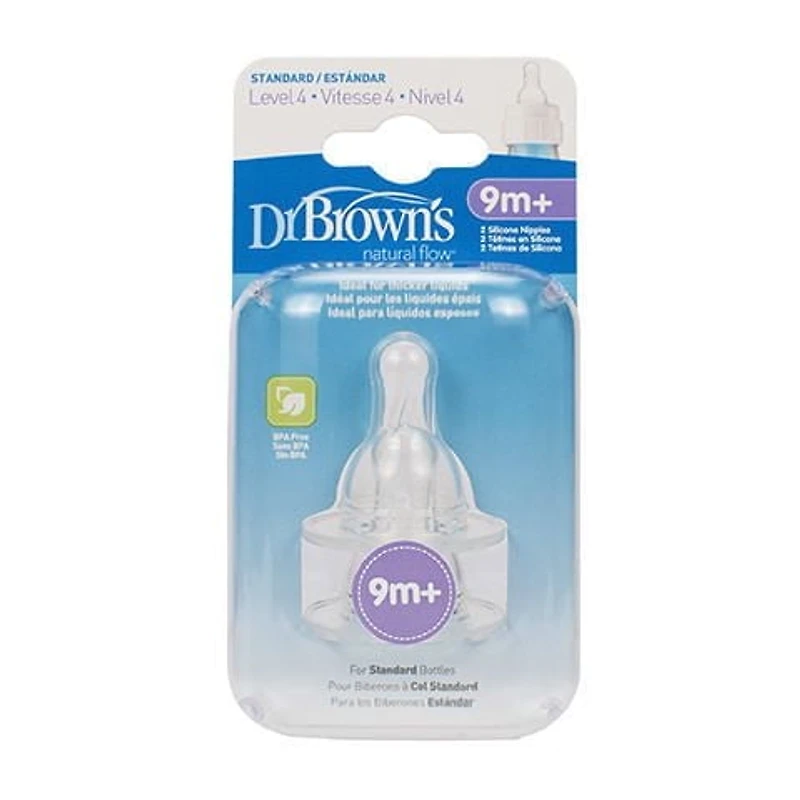 Dr. Brown's - Niveau 4 Tétine pour biberon standard, paq. de 2