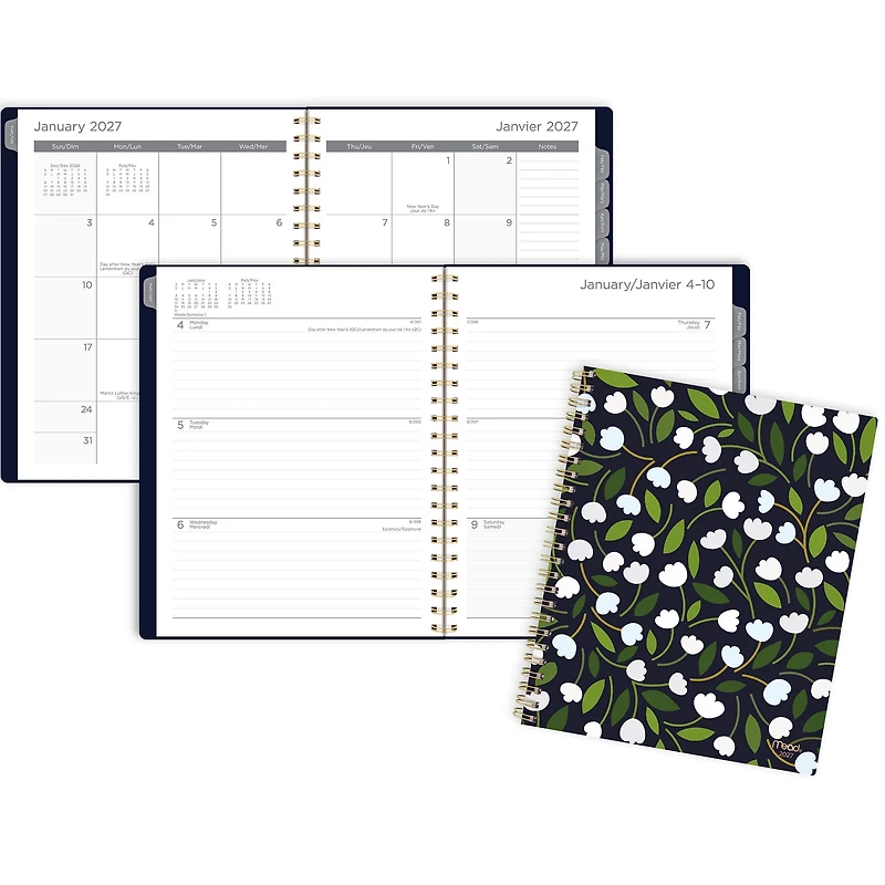 2027 Mead® Lily of Valley Large Weekly and Monthly Planner