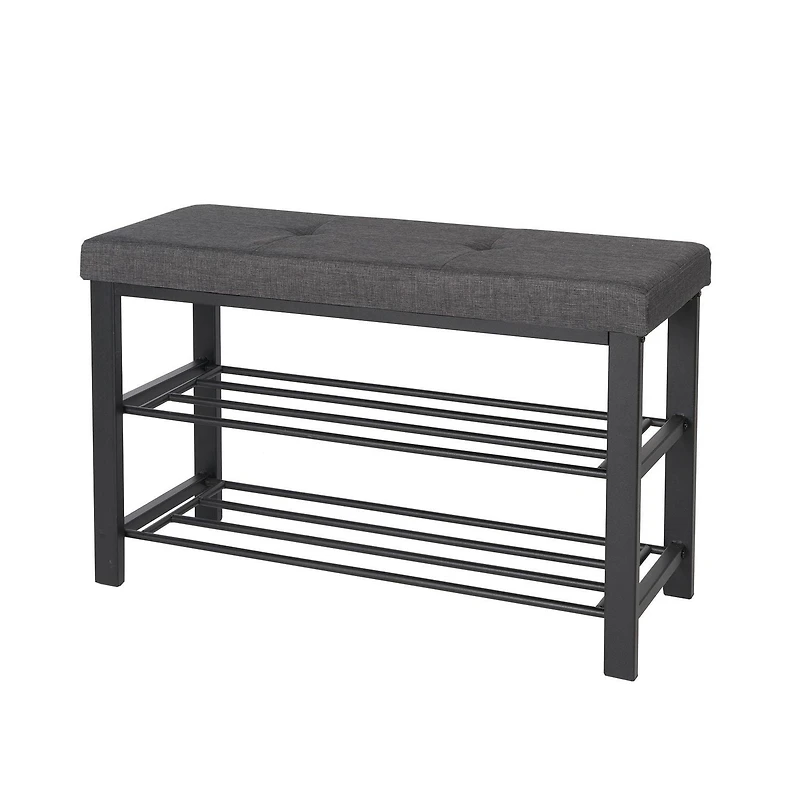 neatfreak! Banc de rangement de chaussures rembourré en tissu