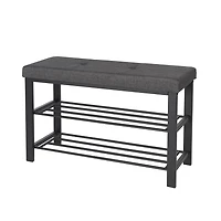 neatfreak! Banc de rangement de chaussures rembourré en tissu