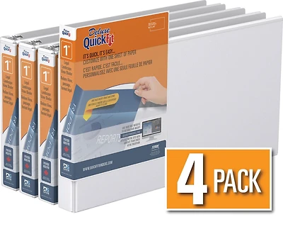 Reliure QuickFit View robuste, format légal, 8,5 po x 14 po, orientation paysage, po, anneaux ronds