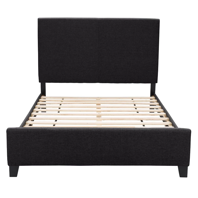 CorLiving Juniper Charcoal Fabric Upholstered  Bed, Double