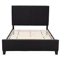 CorLiving Juniper Charcoal Fabric Upholstered  Bed, Double
