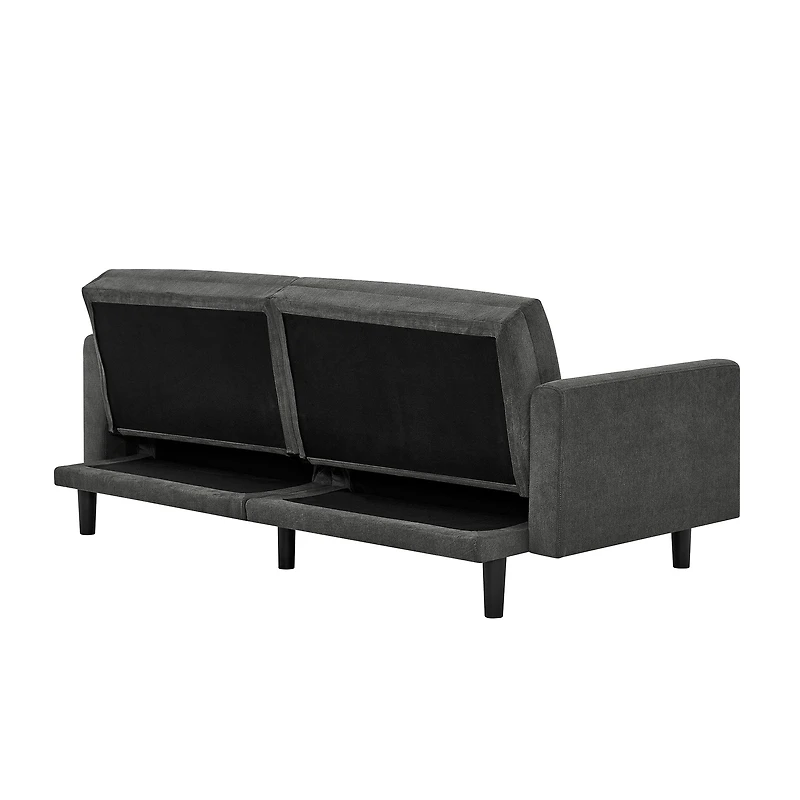 Futon avec rangement sous le siège Mainstays, Tissu charbon