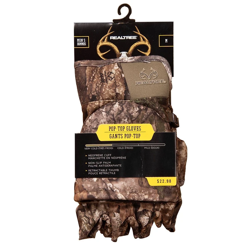 Gants de chasse pop-top pour hommes Realtree APX