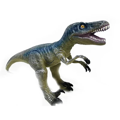 Adventure Force Large 20 inch Soft Raptor Dinosaur Action Figure, Blue, Designed for Ages 3 and up