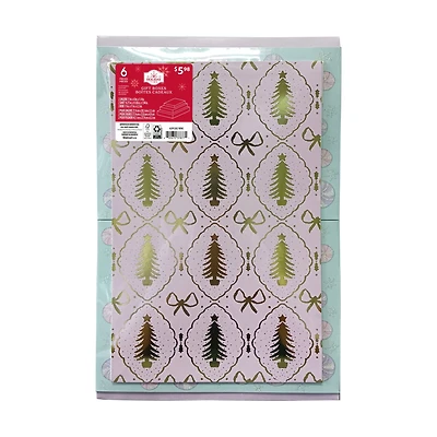 Boîtes-cadeaux Holiday Time pliantes imprimées en carton, 3 tailles assorties, 6 boîtes, Arbres Arcs