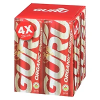 GURU Organic Energy 4 x 250 mL, Cans, 4x250mL