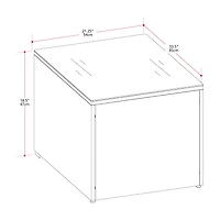 CorLiving Table Basse Rectangulaire en Résine Osier Gris Solterra pour Patio avec Dessus en Verre
