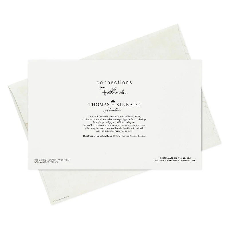 Boîte de 24 cartes de Noël Connections de Hallmark (Patinage sur un étang gelé, œuvre de Thomas Kinkade)