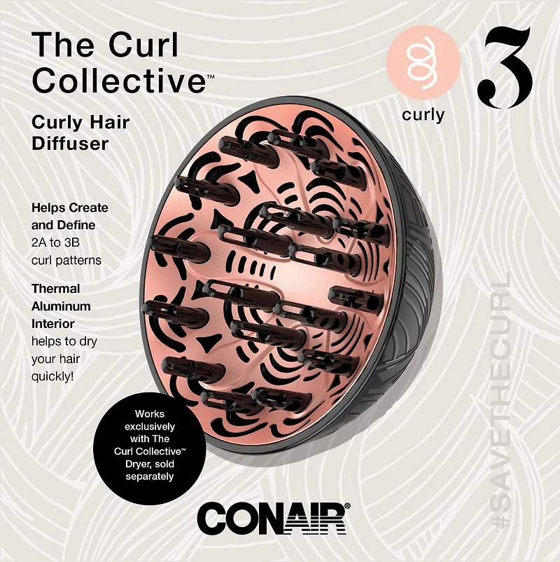 The Curl Collective (MC) Diffuseur pour cheveux bouclés Diffuseur pour cheveux bouclés