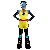 MARVEL Youth Moon Girl Costume - Printed Jumpsuit with Holographic Foil and Fabric Mask with Mesh Eyes