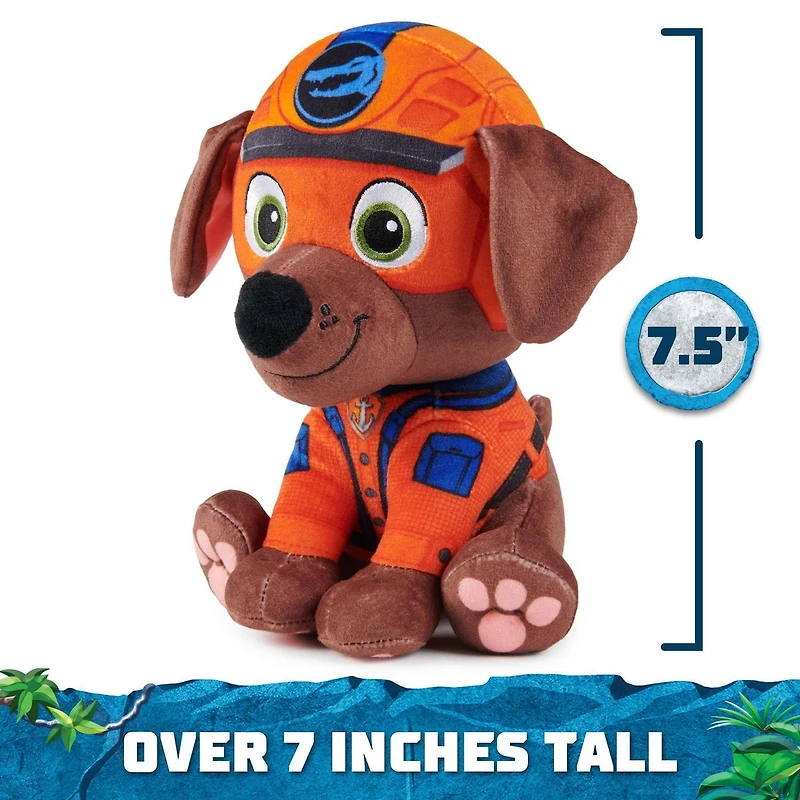 PAW Patrol Jungle Pups, Peluche Tracker de 20,3 cm, animal en peluche pour les garçons et les filles à partir de 3 ans